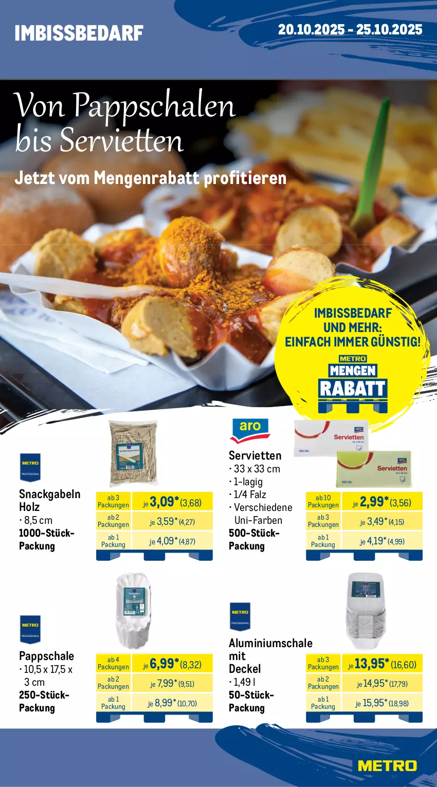 Aktueller Prospekt Metro - Wochen-Angebote - von 20.10 bis 25.10.2025 - strona 25 - produkty: decke, Deckel, gabel, Holz, Schal, Schale, Serviette, servietten, snack, Ti, Tiere