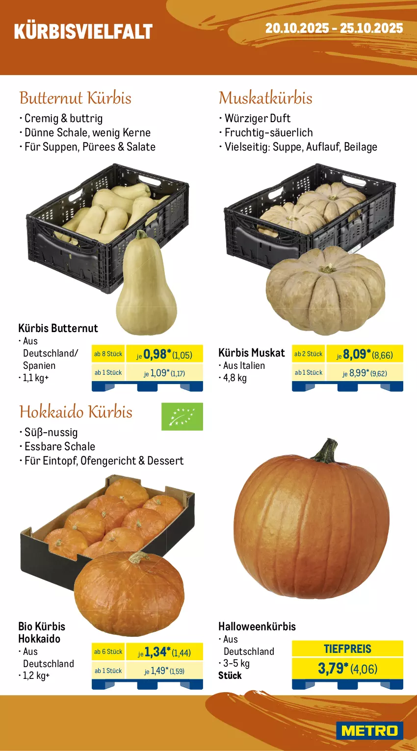 Aktueller Prospekt Metro - Wochen-Angebote - von 20.10 bis 25.10.2025 - strona 9 - produkty: ACC, bio, butter, Carpaccio, dessert, eintopf, eis, fleisch, frucht, fruchtfleisch, ilag, Kürbis, mac, nuss, Ofen, pasta, püree, reis, salat, salate, Schal, Schale, spaghetti, suppe, suppen, Ti, tiefpreis, tisch, topf