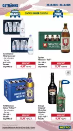Gazetka promocyjna Metro - Wochen-Angebote - Gazetka - ważna od 25.10 do 25.10.2025 - strona 15 - produkty: Alwa, angebot, baileys, beutel, bier, bohne, cola, eis, elle, espresso, flasche, frucht, fruchtsaft, gerolsteine, gerolsteiner, getränk, getränke, gin, Happy Day, kaffee, mars, Metro, mineralwasser, Palette, Rauch, reis, röstkaffee, saft, Spaten, steiner, Ti, wasser