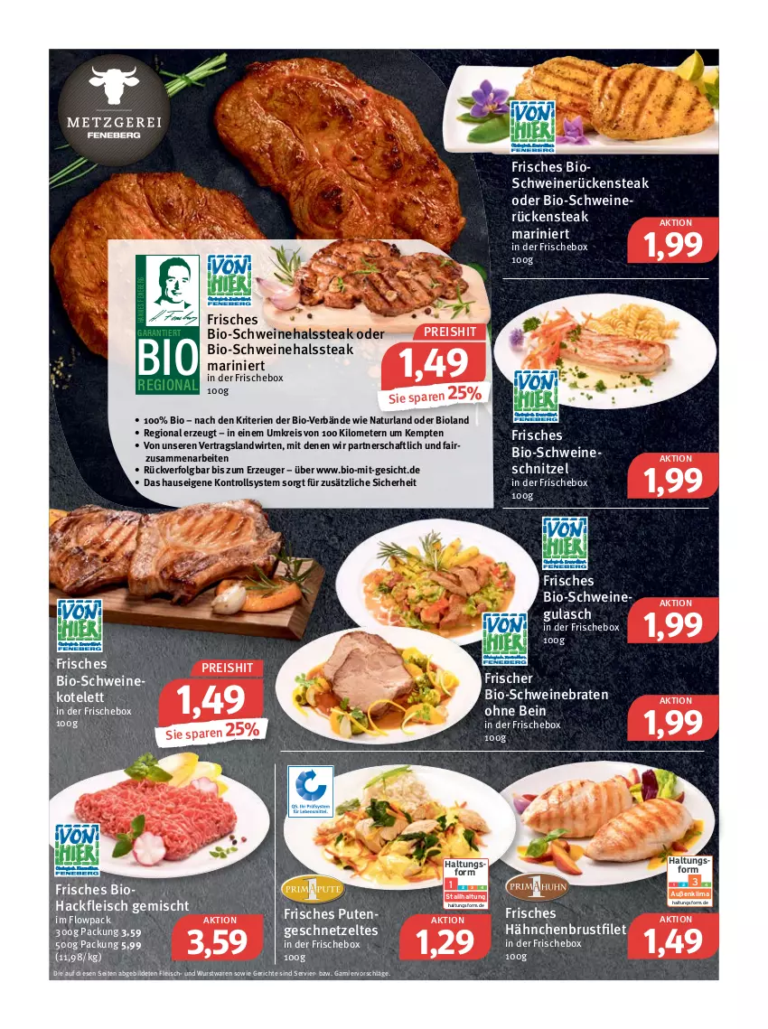 Aktueller Prospekt Feneberg - Prospekte - von 05.05 bis 07.05.2022 - strona 2 - produkty: bio, bioland, braten, brustfilet, eis, filet, fleisch, garnier, geschnetzeltes, gulasch, hackfleisch, hackfleisch gemischt, hähnchenbrust, hähnchenbrustfilet, kotelett, LG, natur, naturland, pute, Putengeschnetzeltes, reis, Rückensteak, schnitzel, schwein, schweine, schweinebraten, schweinegulasch, schweinekotelett, schweinerücken, schweineschnitzel, steak, Ti, wein, weine, wurst, Zelt