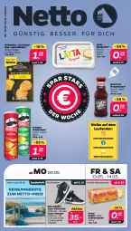 Gazetka promocyjna Netto - Angebote ab Montag - Gazetka - ważna od 14.05 do 14.05.2022 - strona 1 - produkty: angebot, angebote, Bau, brut, butter, chips, eis, grill, korn, lätta, Laufen, margarine, Nike, pringles, reis, ring, sauce, sneaker, Ti, toast