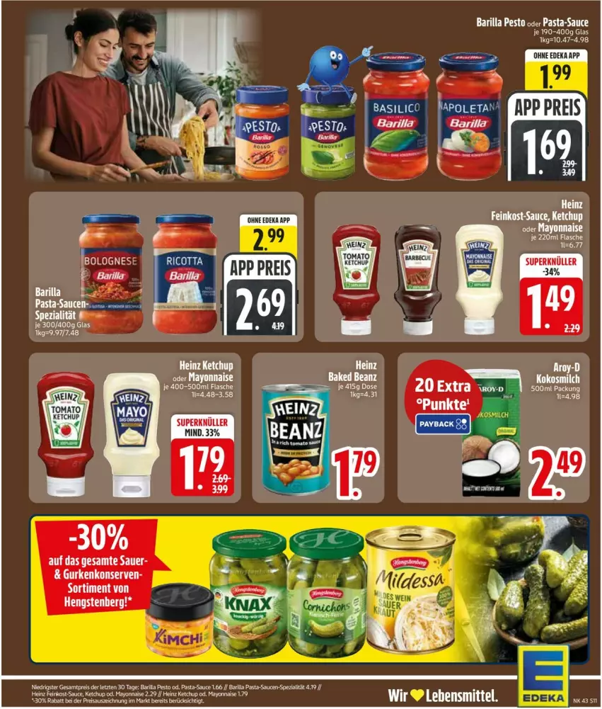 Aktueller Prospekt Edeka - Prospekte - von 19.10 bis 24.10.2026 - strona 13 - produkty: auer, basilico, ente, feinkost, flasche, heinz, hengstenberg, ketchup, mayonnaise, sauce, Spezi, Ti, wein, Yo