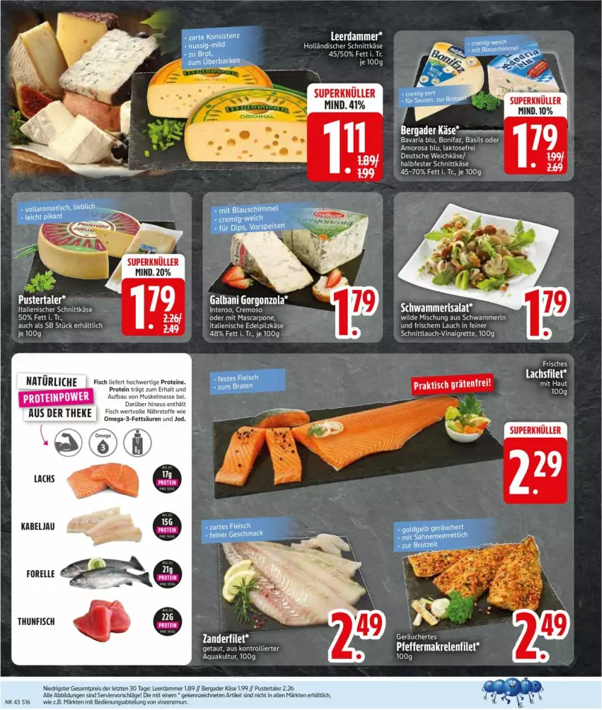 Aktueller Prospekt Edeka - Prospekte - von 19.10 bis 24.10.2026 - strona 18 - produkty: Abtei, bavaria blu, bergader, bio, eis, elle, filet, fisch, forelle, galbani, gorgonzola, halbfester schnittkäse, holländischer schnittkäse, Käse, lachs, lachsfilet, leerdammer, LG, merl, omega, reis, rel, Ria, schnittkäse, schwamm, tee, Ti, trolli, Wild, ZTE