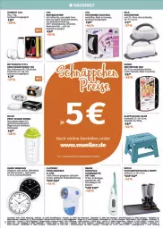 Gazetka promocyjna Mueller - Haushaltswaren Angebote - Gazetka - ważna od 08.01 do 08.01.2022 - strona 1 - produkty: Backform, Bad, batterie, Becher, braten, braun, brot, butter, Butterdose, decke, Deckel, edelstahl, eier, Eierbecher, eis, erde, fisch, fische, Fischer, Germ, hocker, Kaiser, korn, kuchen, LG, messer, mit thermometer, Muffin, Muffinform, rasierer, ring, rwe, Schal, Schale, shake, spee, spülmaschinen, thermometer, Ti, tisch, torte, uhr, wanduhr, wasser