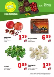 Gazetka promocyjna Metro - Obst & Gemüse Frischepreise - Gazetka - ważna od 27.04 do 27.04.2022 - strona 1 - produkty: abholpreise, angebot, angebote, brut, champignon, champignons, Datteln, eis, feldsalat, früchte, grana, Granatäpfel, ilag, Metro, obst, Rana, Rauch, reis, rwe, salat, Schal, Schale, Ti, und gemüse