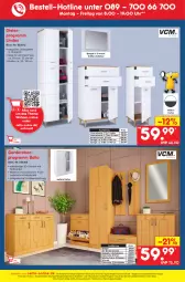 Gazetka promocyjna Netto Marken-Discount - Filial-Angebote - Gazetka - ważna od 25.02 do 25.02.2023 - strona 45 - produkty: angebot, Bank, Brei, eis, Garderobe, Garderobenprogramm, Holz, kommode, Mode, ndk, reis, Ria, Schrank, schubladen, schuhschrank, Seitenschrank, sitzbank, spiegel, telefon, Ti, uhr, unterschrank, ZTE