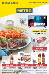 Gazetka promocyjna Metro - Food-NonFood - Gazetka - ważna od 17.04 do 17.04.2024 - strona 1 - produkty: aperol, auer, duplo, eis, elle, entrecôte, fernseher, ferrero, flasche, fleisch, getränk, getränke, gewürz, gewürzketchup, Hela, ketchup, Kinder, kinder riegel, Metro, Palette, reis, riegel, rind, rinder, teller, Ti, uhd