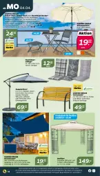 Gazetka promocyjna Netto - Angebote ab Montag - Gazetka - ważna od 09.04 do 09.04.2022 - strona 14 - produkty: ampelschirm, auer, Balkon-Klapptisch, Bank, Garten, gartenbank, hocker, klapptisch, latte, pavillon, Ria, Rippen, schirmständer, sonnenschirm, sonnensegel, stuhl, Ti, tisch, ZTE