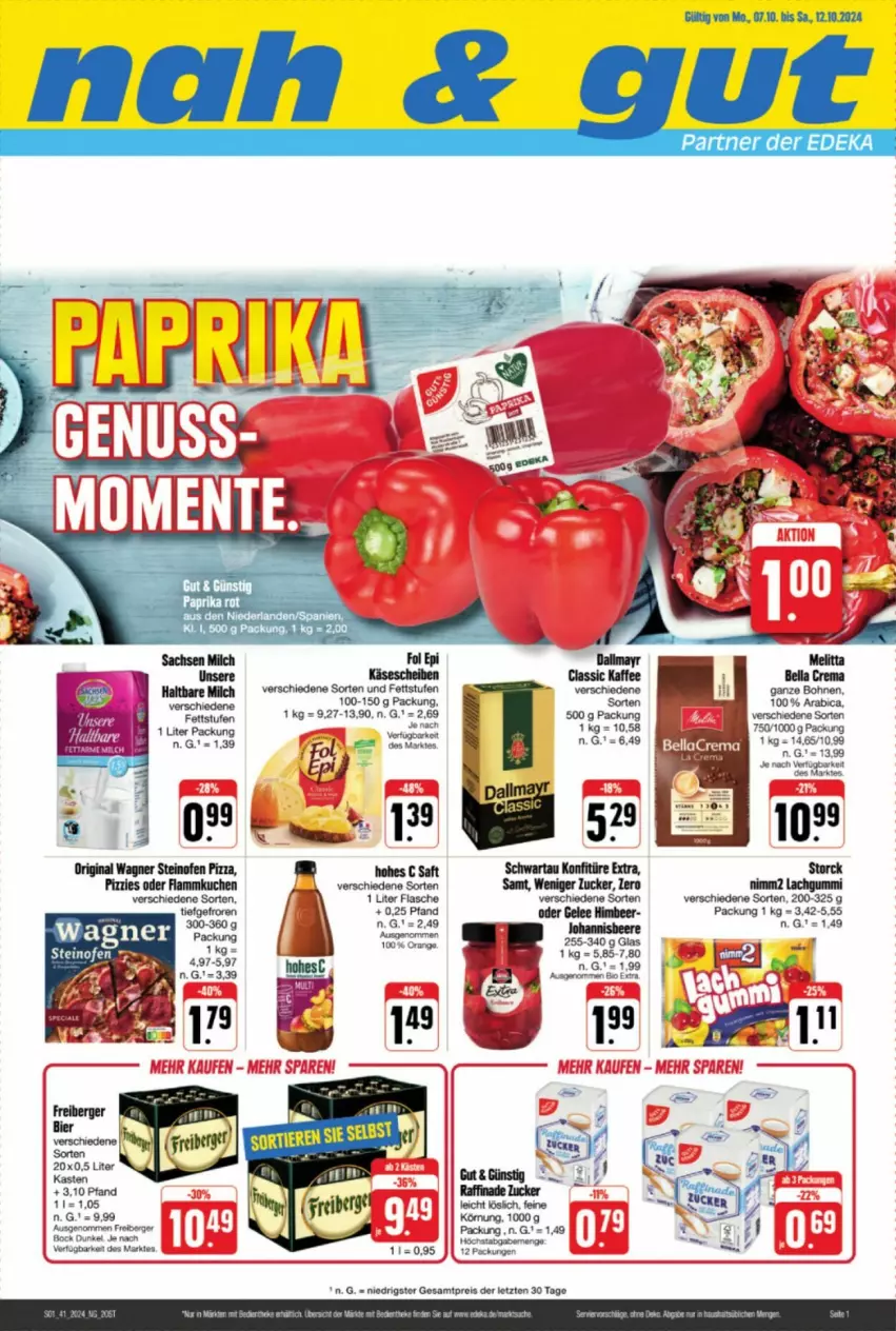 Aktueller Prospekt Edeka - Prospekte - von 05.10 bis 12.10.2024 - strona 1 - produkty: deka, eis, flasche, fol epi, gelee, himbeer, konfitüre, konfitüre extra, nimm2, orange, reis, saft, Schwartau, storck, Ti, Tiere, ZTE, zucker