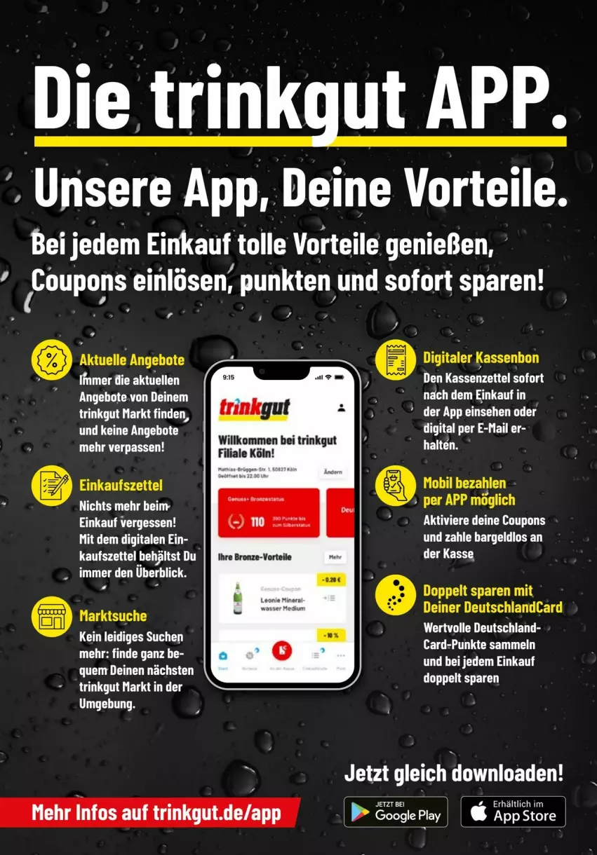 Aktueller Prospekt Trinkgut - Prospekte - von 15.01 bis 20.01.2024 - strona 2 - produkty: angebot, angebote, coupon, coupons, deutschlandcard, elle, google play, tee, Ti