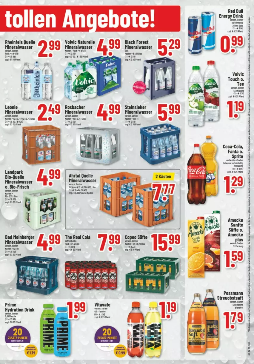 Aktueller Prospekt Trinkgut - Prospekte - von 15.01 bis 20.01.2024 - strona 4 - produkty: Alwa, amecke, Bad, Berger, bio, black forest, coca-cola, cola, drink, elle, energy drink, fanta, lack, mineralwasser, natur, obst, red bull, rel, rheinfels quelle, saft, säfte, sprite, Steinsieker, tee, Ti, volvic, wasser