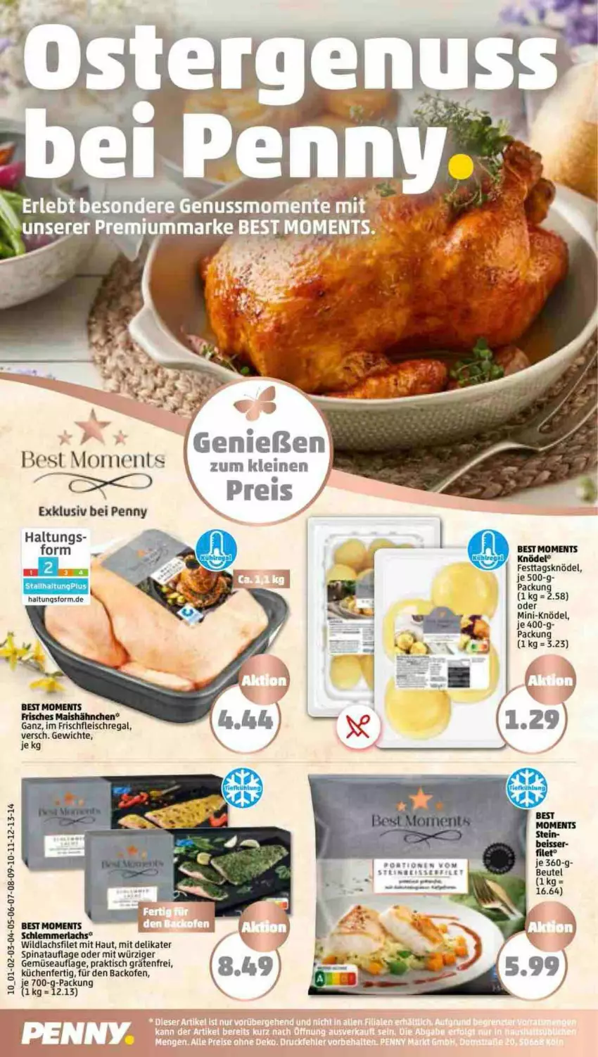 Aktueller Prospekt Penny - Prospekte - von 20.03 bis 25.03.2023 - strona 10 - produkty: backofen, eis, filet, fleisch, Knödel, küche, lachs, lachsfilet, leine, mais, Ofen, regal, spinat, Ti, tisch, Wild, wildlachs