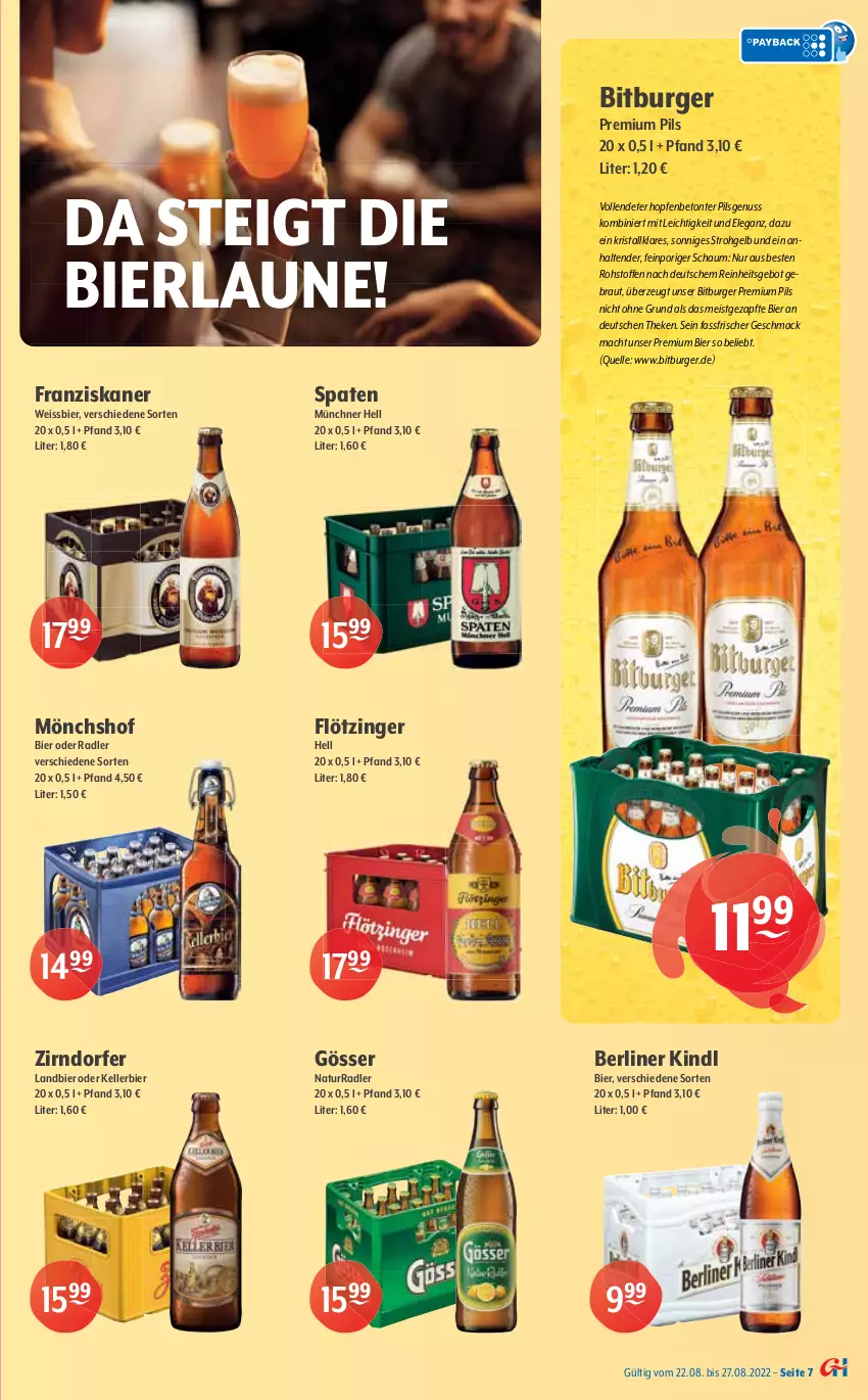 Aktueller Prospekt Getraenke Hoffmann - Prospekte - von 22.08 bis 27.08.2022 - strona 7 - produkty: auer, Bau, beere, berliner, berliner kindl, bier, bio, bio limo, bitburger, brombeere, burger, citrus, coca-cola, cola, eis, elle, flasche, franziskaner, frucht, getränk, getränke, gin, gösser, granini, himbeer, kellerbier, limo, limonade, mac, mango, maracuja, Mio Mio, mönchshof, monster, natur, nuss, oder radler, pils, premium pils, Proviant, radler, Ria, schorle, Spaten, tender, Ti, tuc, vita, Vita C, vöslauer, weissbier, Wild, zitrone, zucker