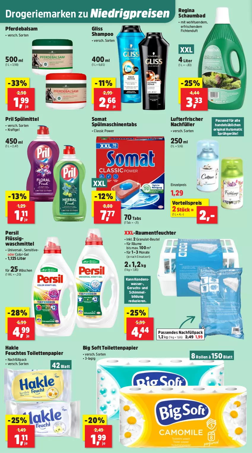 Aktueller Prospekt Thomas Philipps - von 05.01 bis 10.01.2026 - strona 6 - produkty: auto, Bad, balsam, beutel, eis, erde, feuchtes toilettenpapier, gin, gliss, hakle, kraft, lufterfrischer, papier, passend für alle, persil, pril, reis, schaumbad, shampoo, somat, spülmaschinen, spülmittel, Ti, toilettenpapier, vorteilspreis, waschmittel, wasser