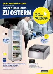 Gazetka promocyjna Metro - ONLINE-MARKTPLATZ - Gazetka - ważna od 30.04 do 30.04.2022 - strona 1 - produkty: decke, eis, getränk, getränke, kühlschrank, Metro, Ria, Schrank, Ti