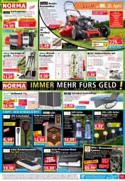 Gazetka promocyjna Norma - Norma - Gazetka - ważna od 26.04 do 26.04.2022 - strona 13 - produkty: akku, auer, auto, batterie, batterien, Bau, Bebe, Brei, dell, deo, edelstahl, eis, elle, ente, gabel, Garten, Gartenpumpe, Germ, gin, Glaskugel, gsw, Holz, HP, kamera, Kingston, kissen, kopfkissen, kraft, Kugel, lachs, lamm, latte, leds, Leuchte, LG, Liege, Mantel, mikrofaser, mm extra, Mode, natur, ndk, Nordsee, pril, rasen, rasenmäher, Reinigung, reis, Ria, Schal, Schaukel, schlauch, senf, Solarfackel, sonnenliege, Spaten, speicherkarte, Spiele, Ti, tisch, tuc, wasser