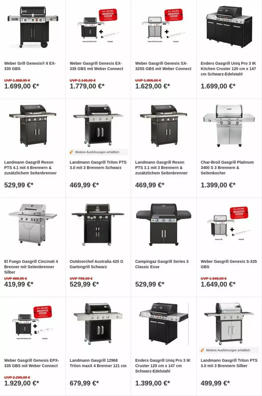 Aktueller Prospekt Obi - Prospekte - von 27.06 bis 05.07.2023 - strona 6 - produkty: aust, campingaz, char-broil, cin, edelstahl, enders, Garten, gasgrill, grill, Kocher, Ti, weber