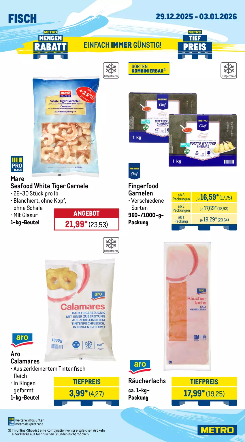 Aktueller Prospekt Metro - Wochen-Angebote Gastro - von 29.12.2025 bis 03.01.2026 - strona 6 - produkty: angebot, beutel, eis, fisch, garnelen, lachs, leine, Metro, Räucherlachs, reis, ring, Schal, Schale, Ti, tiefpreis