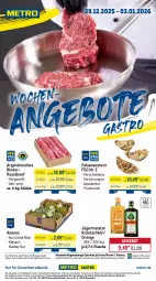 Gazetka promocyjna Metro - Wochen-Angebote Gastro - Gazetka - ważna od 03.01 do 03.01.2026 - strona 1 - produkty: abholpreise, ananas, angebot, angebote, aqua, aust, Austern, beef, eis, flasche, Germ, getränk, getränke, ilag, jägermeister, kräuter, kräuterlikör, likör, Meister, Metro, orange, Palette, Rauch, reis, rind, rinder, roastbeef, rwe, Ti, tiefpreis
