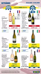 Gazetka promocyjna Metro - Wochen-Angebote Gastro - Gazetka - ważna od 03.01 do 03.01.2026 - strona 15 - produkty: ananas, angebot, aperitif, apfel, aprikose, brut, chardonnay, crémant de loire, ecco, eis, elle, ente, ernesto, flasche, frizzante, frucht, früchte, früchten, getränk, getränke, grand sud, La Gioiosa, Metro, metro gastro, Palette, perla, pfirsich, prosecco, puma, reis, spumante, Ti, tiefpreis, tisch, valdo