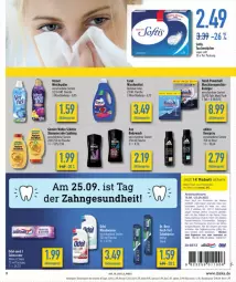 Gazetka promocyjna Diska - Prospekte - Gazetka - ważna od 23.09 do 23.09.2023 - strona 9 - produkty: aktionspreis, axe, ball, body, bürste, Coral, coupon, coupons, creme, Dr. Best, eis, erde, Finish, flasche, garnier, geschirr, gin, mundwasser, Odol, Odol-med 3, powerball, reiniger, reis, shampoo, shampoo oder spülung, spülung, Tasche, taschen, taschentücher, Ti, tücher, vernel, Wahre Schätze, waschmittel, wasser, weichspüler, zahnbürste, ZTE