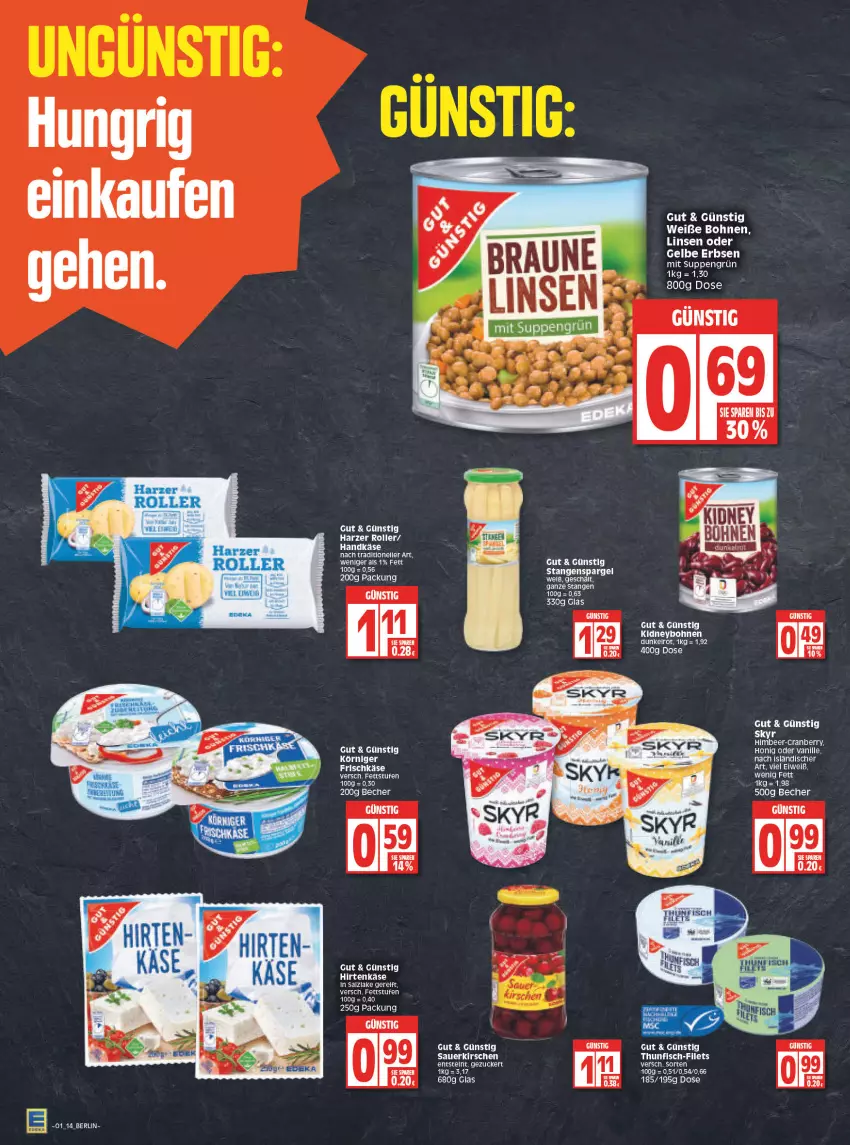 Aktueller Prospekt Edeka - Angebote der Woche - von 03.01 bis 08.01.2022 - strona 14 - produkty: auer, Becher, bohne, bohnen, cranberry, eier, elle, erbsen, filet, himbeer, hirtenkäse, honig, Käse, kirsch, kirsche, kirschen, linsen, ndk, Roller, salz, sauerkirschen, spargel, stangenspargel, suppe, suppen, Ti, vanille, Weiße Bohnen, zucker