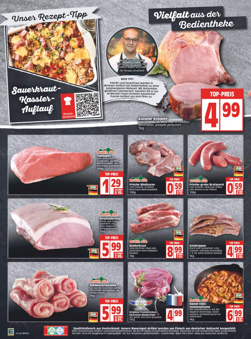 Aktueller Prospekt Edeka - Angebote der Woche - von 03.01 bis 08.01.2022 - strona 6 - produkty: auer, axe, Bau, Bauer, bauerngut, braten, braun, butter, butterkäse, deka, eintopf, eis, elle, erde, filet, fleisch, gewürz, gin, grill, Haxe, ideal zum grillen, jungbullen, kartoffel, kartoffeln, Käse, kasseler, kotelett, Kraut, küche, Küchen, lebensmittel, LG, nuss, Ofen, pfanne, reis, rind, rinder, rinderfilet, Rippen, rwe, Sauerkraut, Schal, Schale, schnitten, schwein, schweine, schweinerücken, Spezi, tee, Ti, topf, wein, weine