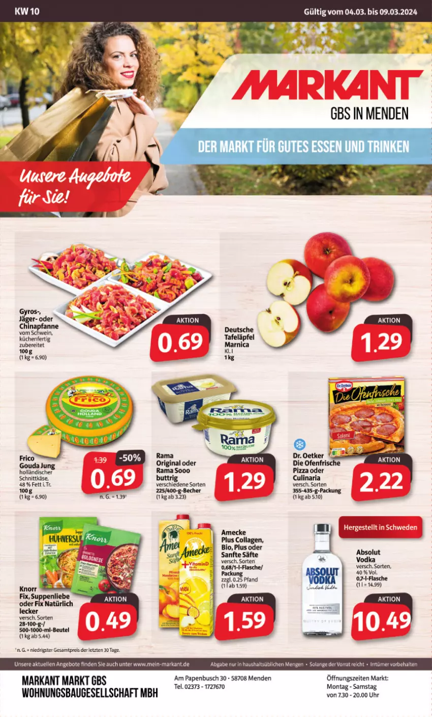 Aktueller Prospekt Markant - Prospekte - von 04.03 bis 09.03.2024 - strona 1 - produkty: amecke, angebot, angebote, Bau, beutel, bio, culinaria, eis, elle, flasche, gutes essen, knorr, küche, Küchen, reis, Ria, suppe, suppen, suppenliebe, Ti, uhr, ZTE