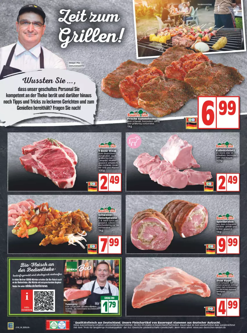 Aktueller Prospekt Edeka - Angebote der Woche - von 18.04 bis 23.04.2022 - strona 4 - produkty: angebot, auer, backofen, Bau, Bauer, bauerngut, bio, deka, edeka bio, eis, Elan, elle, fleisch, für grill und pfanne, gewürz, grill, grill und pfanne, gyros, HP, jungbullen, küche, Küchen, lebensmittel, LG, nuss, Ofen, Persona, pfanne, pfeffer, reis, rel, saft, schwein, steak, steaks, tee, Ti, und pfanne, wein