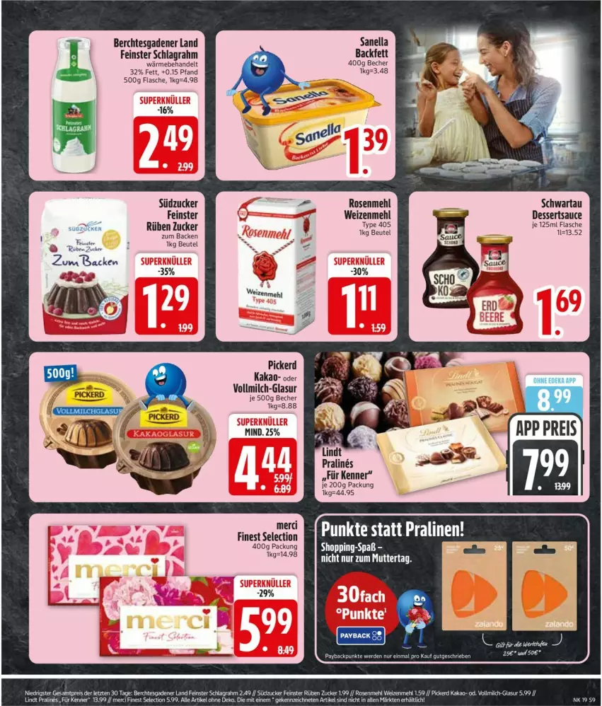 Aktueller Prospekt Edeka - Prospekte - von 04.05 bis 09.05.2026 - strona 11 - produkty: Becher, beutel, deka, dessert, desserts, dessertsauce, flasche, mehl, merci, milch, pralinen, rosen, Rosenmehl, sauce, schlagrahm, Schwartau, südzucker, tee, Ti, type 405, vollmilch, weizenmehl, zucker