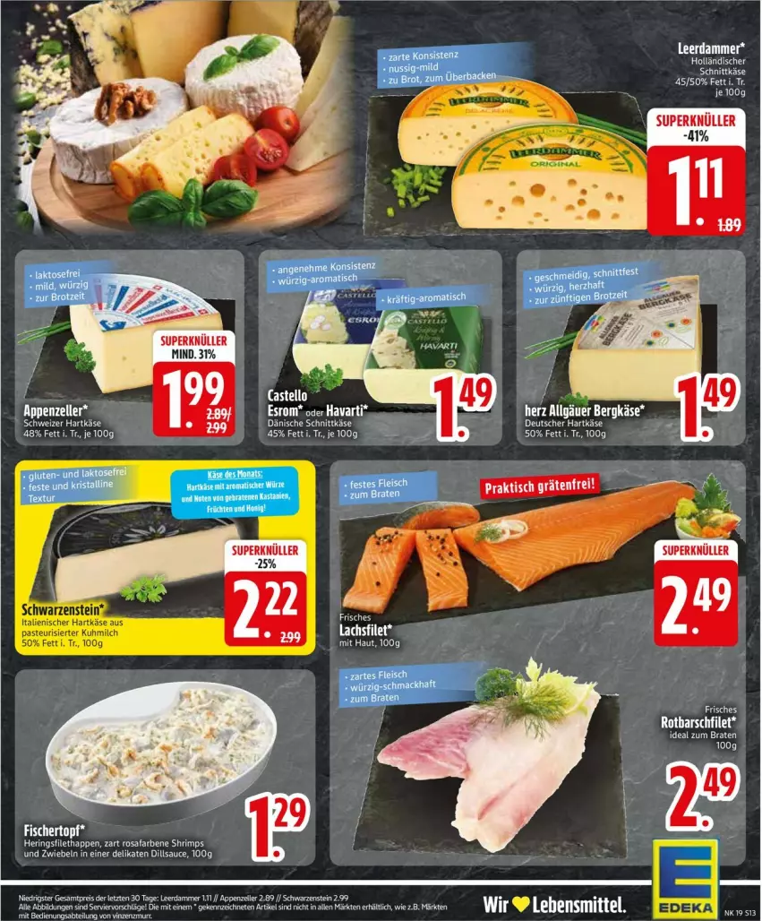 Aktueller Prospekt Edeka - Prospekte - von 04.05 bis 09.05.2026 - strona 15 - produkty: appenzeller, auer, Bau, Bauer, eis, elle, Käse, leerdammer, Loewe, reis, sauce, schnittkäse, Zelt, ZTE, zwiebel, zwiebeln
