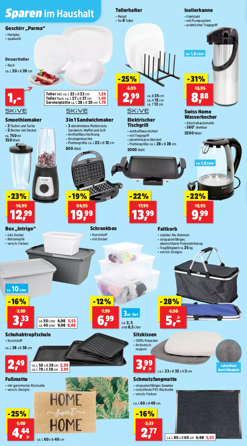 Aktueller Prospekt Thomas Philipps - von 29.09 bis 04.10.2025 - strona 10 - produkty: auto, Becher, decke, Deckel, dessert, Dessertteller, edelstahl, elle, Faltkorb, Fußmatte, geschirr, grill, isolierkanne, kissen, Kocher, korb, latte, Leuchte, sandwich, Schal, Schale, schmutzfangmatte, Schrank, sitzkissen, smoothie, teller, Ti, tisch, tischgrill, tragegriff, wasser, wasserkocher, ZTE