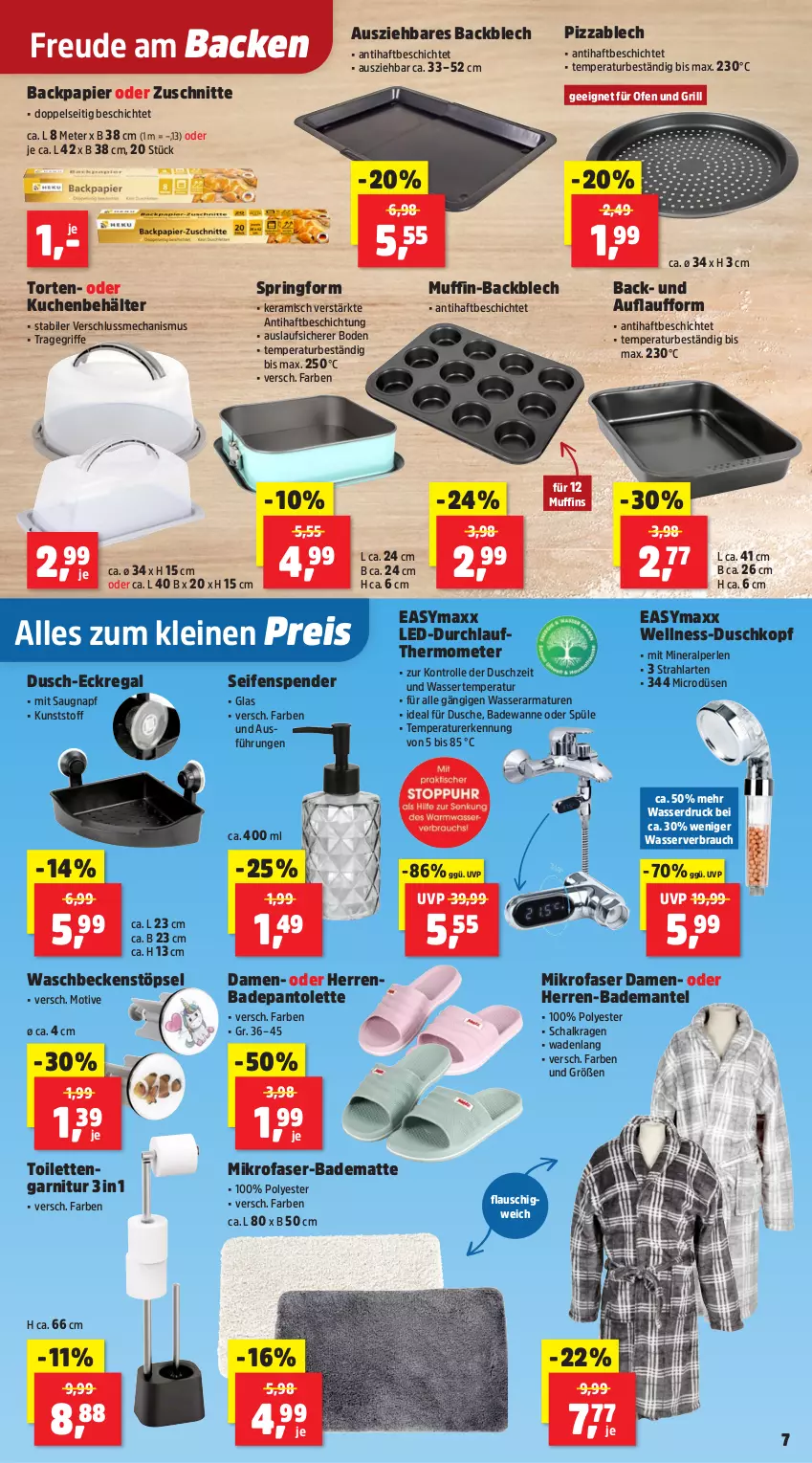 Aktueller Prospekt Thomas Philipps - von 29.09 bis 04.10.2025 - strona 11 - produkty: armatur, armaturen, Bad, Bademantel, badematte, Badewanne, Behälter, dusche, easymaxx, Eckregal, eis, garnitur, grill, kuchen, leine, Mantel, mikrofaser, Muffin, muffins, Ofen, pantolette, papier, perlen, pizza, Rauch, regal, reis, ring, Schal, Seife, seifenspender, Springform, thermometer, Ti, torte, tragegriff, Wanne, waschbecken, wasser