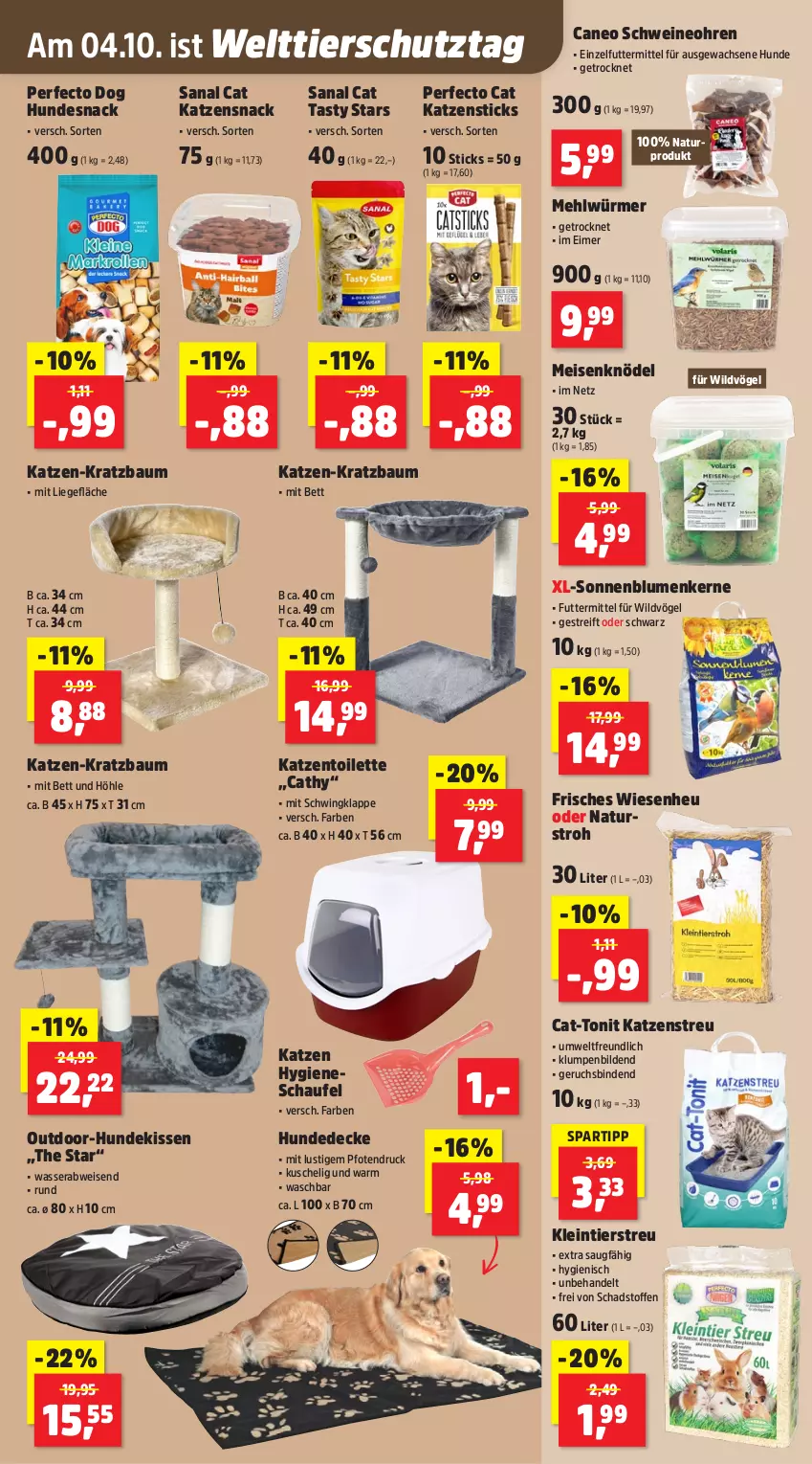 Aktueller Prospekt Thomas Philipps - von 29.09 bis 04.10.2025 - strona 15 - produkty: Bau, bett, binden, blume, blumen, decke, eimer, eis, Heu, hundesnack, katzensnack, Katzenstreu, kissen, Knödel, Kratzbaum, Liege, Lusti, mehl, Meisenknödel, natur, sana, schwein, schweine, snack, sonnenblume, sonnenblumen, Sonnenblumenkerne, spartipp, Ti, wasser, wein, weine, Wild