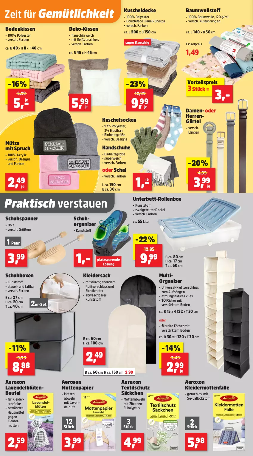 Aktueller Prospekt Thomas Philipps - von 29.09 bis 04.10.2025 - strona 16 - produkty: aeroxon, Bau, baumwolle, bett, beutel, Blüte, Brei, decke, Deckel, eis, fenster, handschuhe, Holz, kissen, kleid, kleider, kuscheldecke, Kuschelsocken, lavendel, Mottenfalle, Mütze, oxo, papier, reis, Rollenbox, rwe, sac, Schal, schuhe, socken, Ti, tisch, vorteilspreis, wolle, zitrone, zitronen