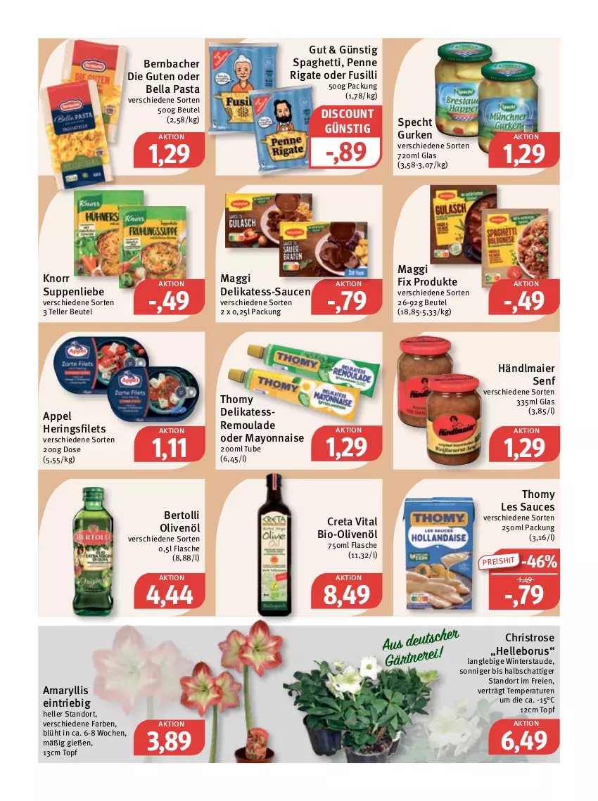 Aktueller Prospekt Feneberg - Prospekte - von 03.11 bis 05.11.2022 - strona 8 - produkty: bernbacher, bertolli, beutel, bio, Bio-Olivenöl, creta vital, discount, eis, elle, filet, filets, flasche, fusilli, gurke, gurken, händlmaier, hering, Herings, heringsfilets, knorr, maggi, maggi fix, mayonnaise, olive, oliven, olivenöl, pasta, penne, penne rigate, reis, remoulade, ring, sauce, saucen, senf, spaghetti, specht, suppe, suppen, suppenliebe, teller, thomy, thomy les sauces, Ti, topf, vita, Yo