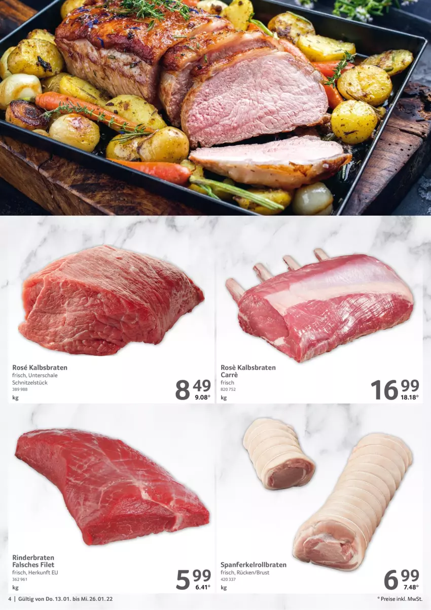 Aktueller Prospekt Selgros - Vorschau:
            Gastro - von 13.01 bis 26.01.2022 - strona 4 - produkty: braten, eis, Falsches Filet, filet, reis, rind, rinder, rinderbraten, rollbraten, Schal, Schale, schnitzel, Ti