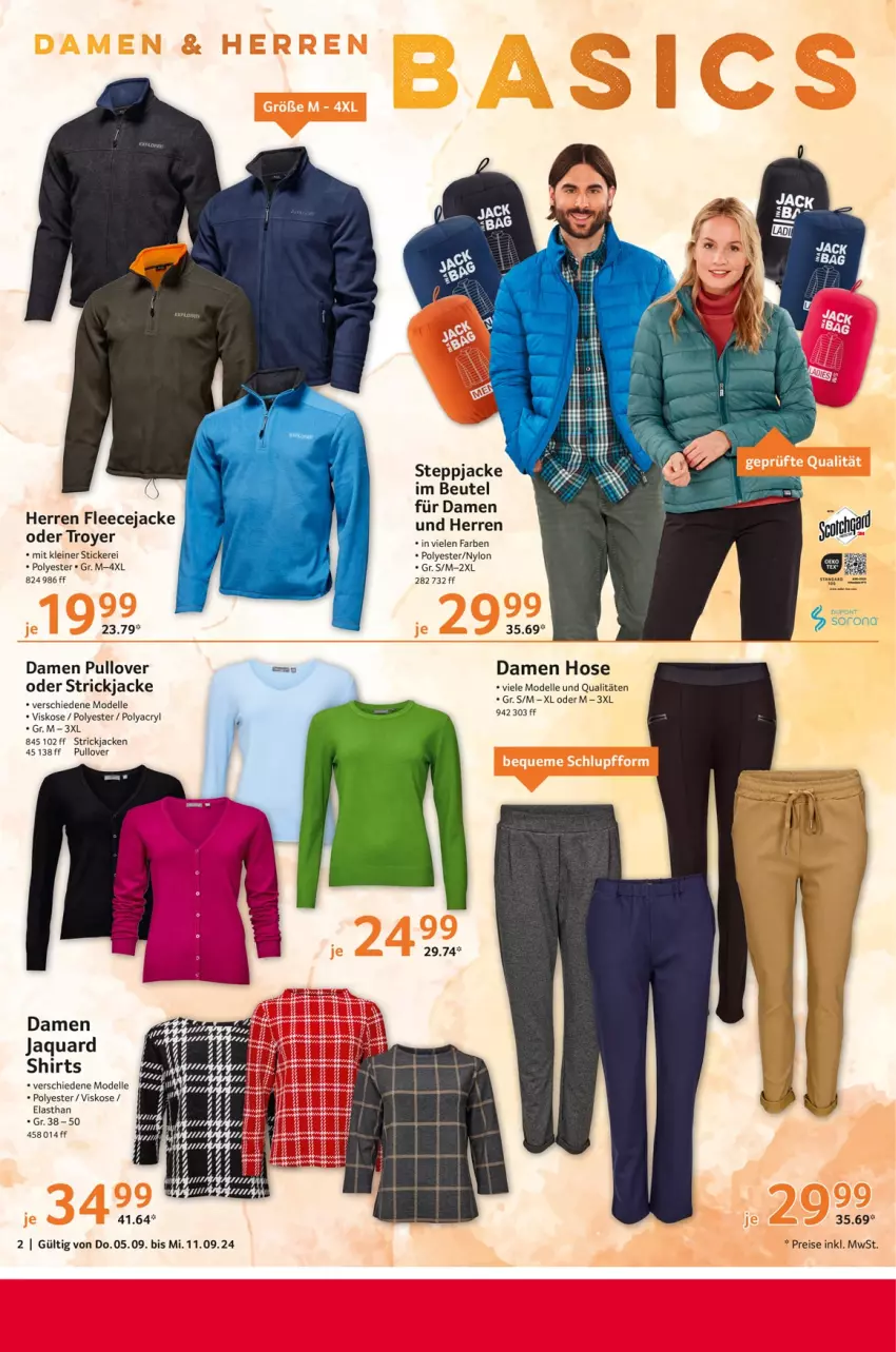 Aktueller Prospekt Selgros - Non Food - von 05.09 bis 11.09.2024 - strona 2 - produkty: beutel, deit, dell, eis, elle, Fleecejacke, hose, Jacke, leine, Mode, Pullover, reis, Steppjacke, Strickjacke, Ti