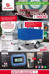 Gazetka promocyjna Selgros - Non Food - Gazetka - ważna od 11.09 do 11.09.2024 - strona 1 - produkty: angebot, angebote, Anhänger, auto, Bau, braun, decke, deka, HP, lays, riegel, Ti, tisch