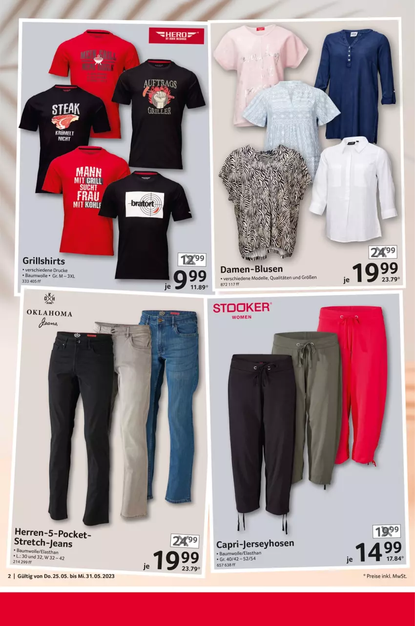 Aktueller Prospekt Selgros - Nonfood - von 25.05 bis 31.05.2023 - strona 2 - produkty: Bau, baumwolle, bluse, Cap, damen-bluse, dell, eis, elle, grill, hose, hosen, jeans, Mode, reis, shirt, shirts, Ti, wolle