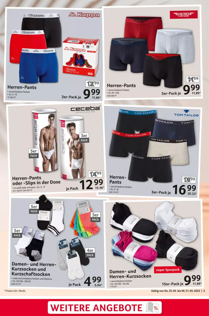 Aktueller Prospekt Selgros - Nonfood - von 25.05 bis 31.05.2023 - strona 3 - produkty: eier, eis, herren-pants, Kurzschaftsocken, oxo, Pants, reis, slip, slips, socken, Ti, tom tailor