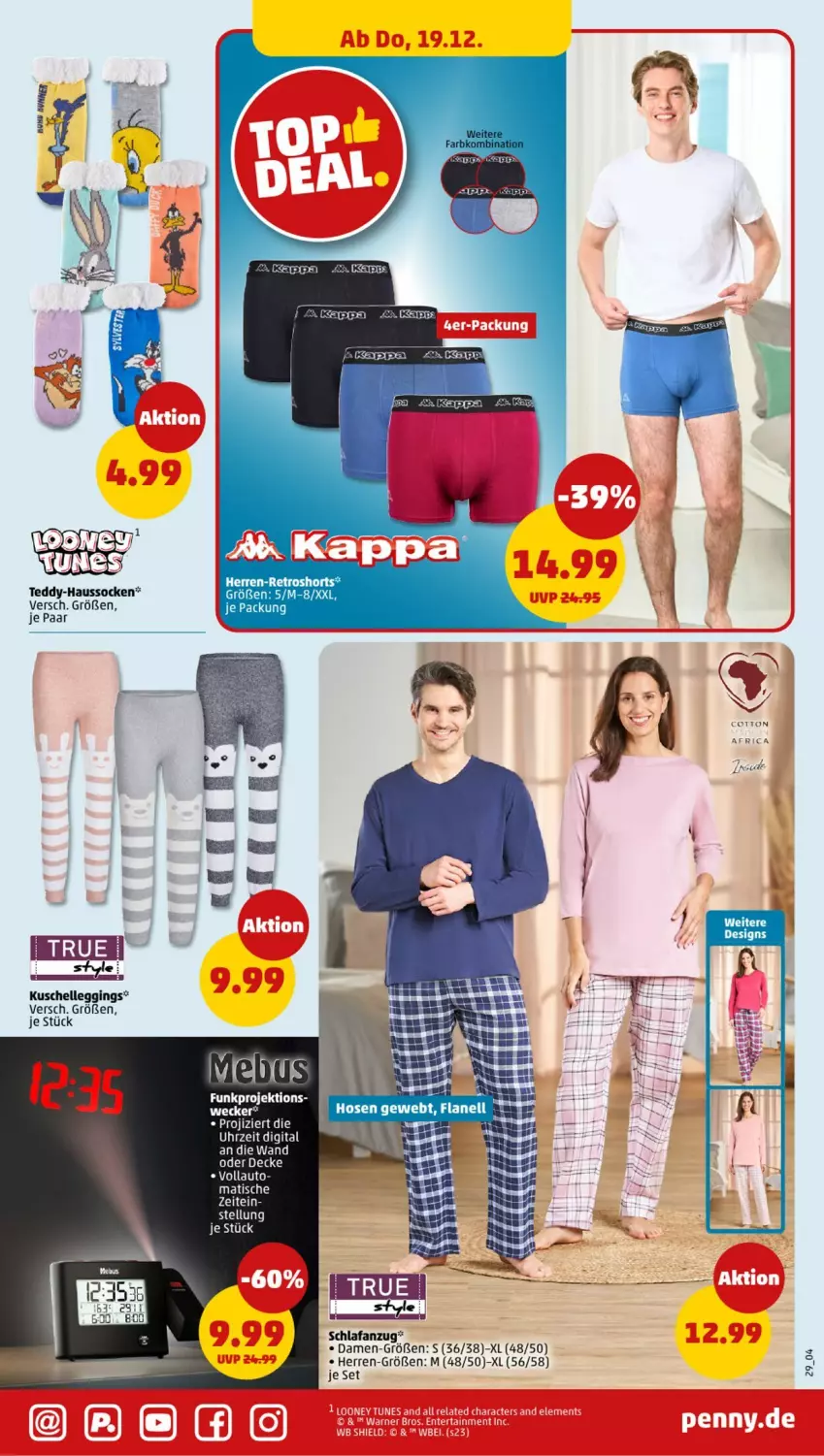 Aktueller Prospekt Penny - Prospekte - von 16.12 bis 21.12.2024 - strona 29 - produkty: Anzug, auto, decke, elle, gin, Haussocken, hose, hosen, leggings, Schlafanzug, socken, Ti, tisch, uhr