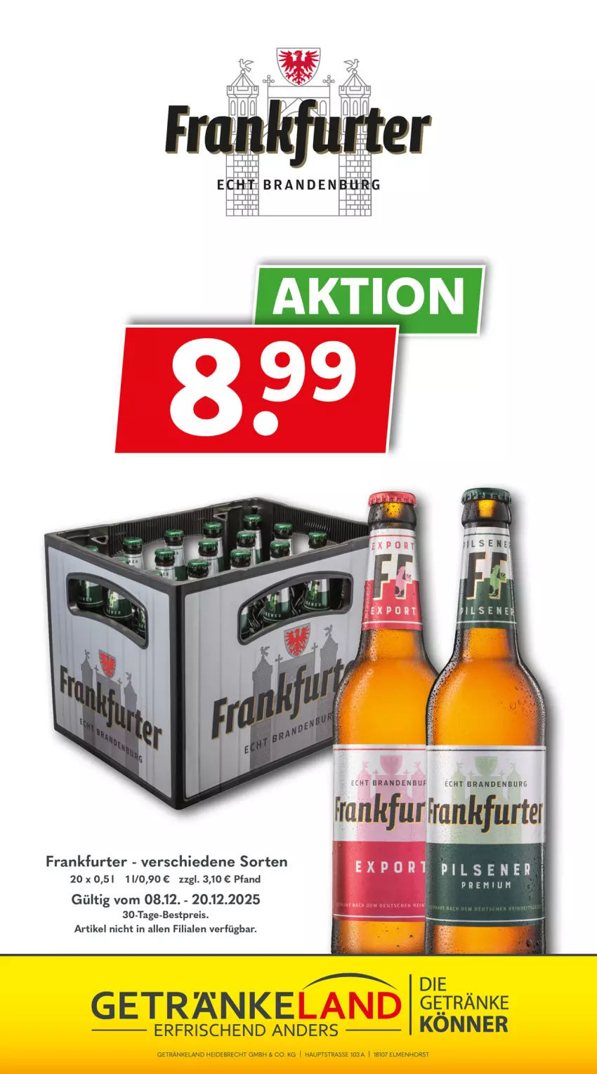 Aktueller Prospekt Getraenkeland - von 07.12 bis 19.12.2025 - strona 10 - produkty: bestpreis, eis, Elan, frankfurter, getränk, getränke, reis, Ti