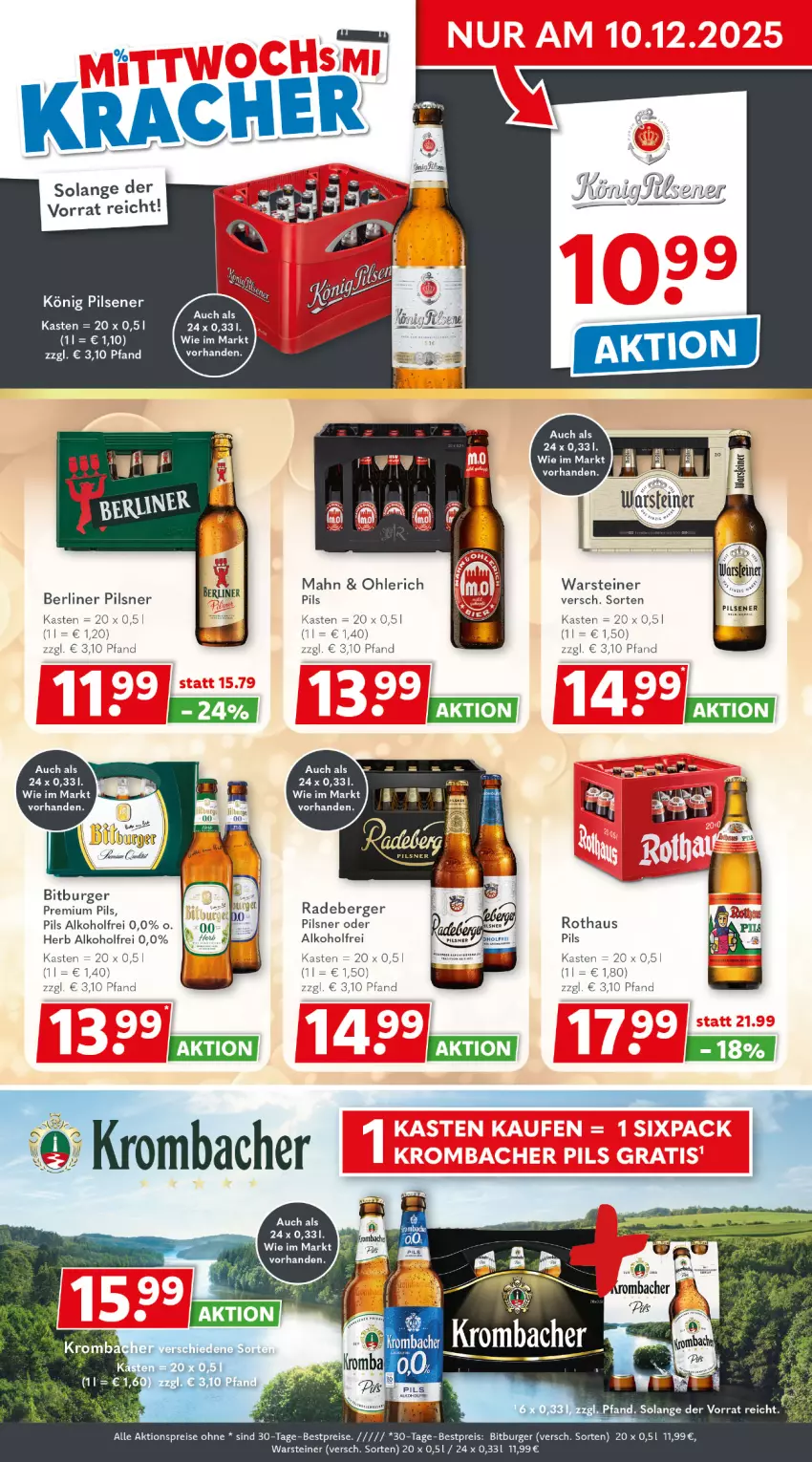 Aktueller Prospekt Getraenkeland - von 07.12 bis 19.12.2025 - strona 2 - produkty: aktionspreis, alkohol, Berger, berliner, bestpreis, bestpreise, bitburger, burger, eis, könig pilsener, krombache, krombacher, pils, pilsener, pilsner, premium pils, radeberger, reis, rel, steiner, Ti, warsteiner