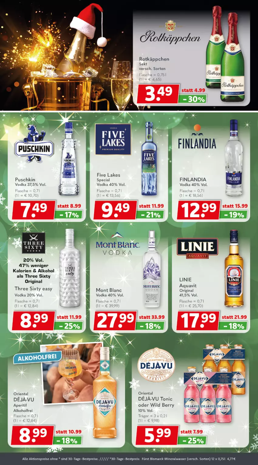 Aktueller Prospekt Getraenkeland - von 07.12 bis 19.12.2025 - strona 8 - produkty: aktionspreis, alkohol, Alwa, aperitif, aqua, bestpreis, bestpreise, bismarck, eis, flasche, gin, mineralwasser, reis, rotkäppchen, sekt, Three Sixty, Ti, tonic, vodka, wasser, Wild, wild berry