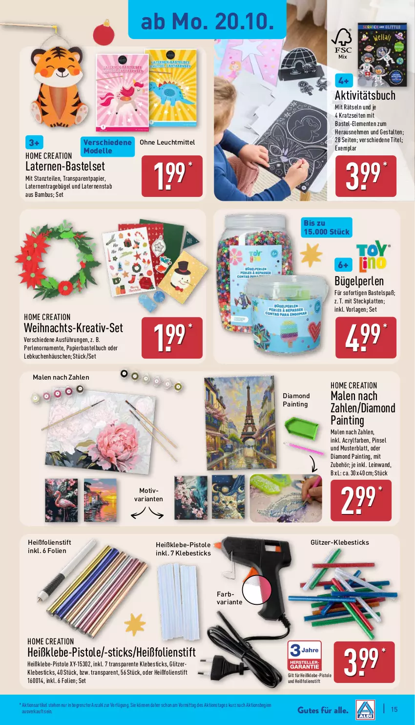 Aktueller Prospekt Aldi Nord - Von Montag - von 20.10 bis 25.10.2025 - strona 15 - produkty: bambus, buch, bügel, dell, elle, ente, gin, kuchen, laterne, latte, Lebkuchen, lenor, leuchtmittel, Mode, papier, perlen, Pinsel, Ria, Ti, ZTE