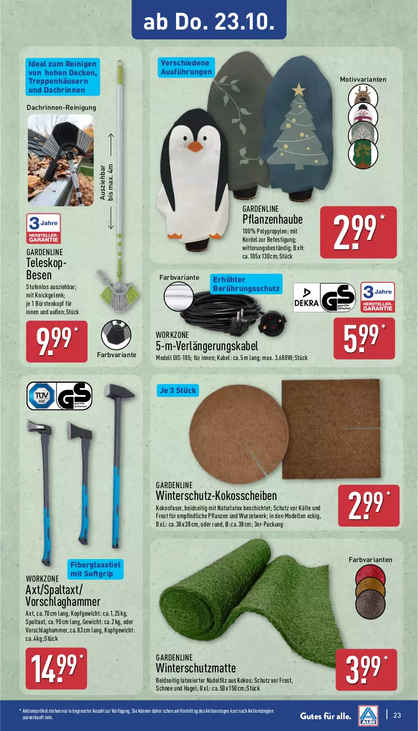 Aktueller Prospekt Aldi Nord - Von Montag - von 20.10 bis 25.10.2025 - strona 23 - produkty: bürste, bürsten, decke, dell, elle, gin, kokos, Mode, natur, pflanze, pflanzen, Reinigung, Ria, Teleskop, Ti, Winterschutz, ZTE