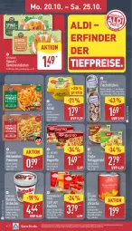 Gazetka promocyjna Aldi Nord - Von Montag - Gazetka - ważna od 25.10 do 25.10.2025 - strona 6 - produkty: aldi, allioli, aus der tiefkühlung, baguette, Becher, Bistro Baguette, chovi, coppenrath, creme, Dr. Oetker, eis, eisbecher, elle, ferrero, fertiggericht, fisch, gin, haselnuss, iglo, knoblauch, Knoblauchcreme, kuchen, Lust auf Kuchen, lysell, mikrowelle, nuss, nutella, pasta, pfirsich, pfirsiche, pommes, reis, schnitten, spinat, Ti, tiefpreis, torte, ZTE, zucker
