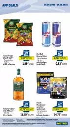 Gazetka promocyjna Metro - App Deals - Gazetka - ważna od 14.06 do 14.06.2025 - strona 2 - produkty: chips, chipsfrisch, coupon, drink, energy drink, Finish, flasche, Funny Frisch, geschirr, geschirrspülmittel, getränk, getränke, irish whiskey, Metro, metro gastro, Palette, papier, red bull, spülmittel, Ti, tullamore, tullamore dew, waschmittel, whiskey