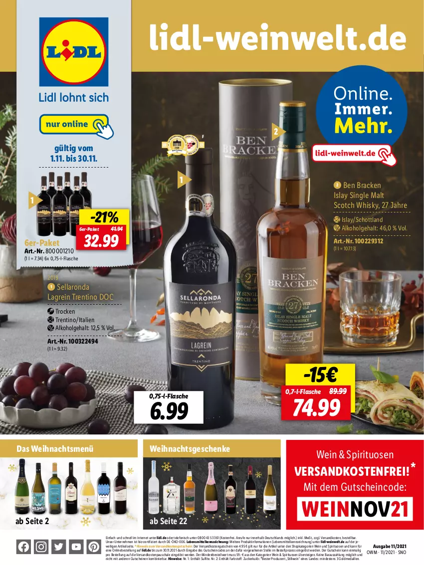 Aktueller Prospekt Lidl - Beste Weine für jeden Anlass - von 29.10 bis 30.11.2021 - strona 1